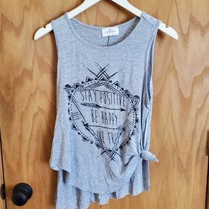 BOHO Graphic Cropped Tank Top Sz. L